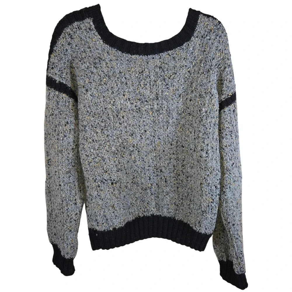 Mens Knit Sweater‎ Crewneck Pullover Gray Black Casual Everyday